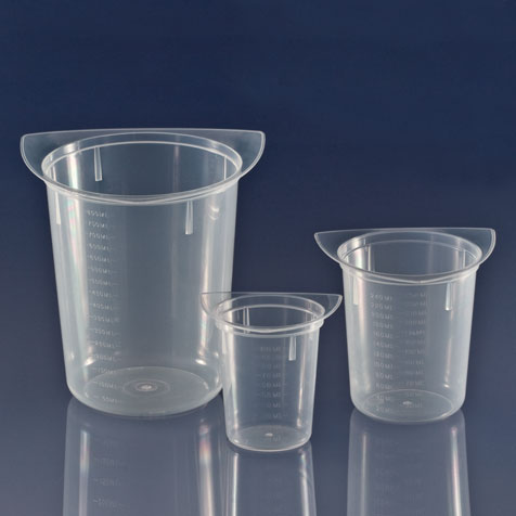 Globe Scientific Beaker, Three Corner, Clarified PP, Graduated, 1000mL Image